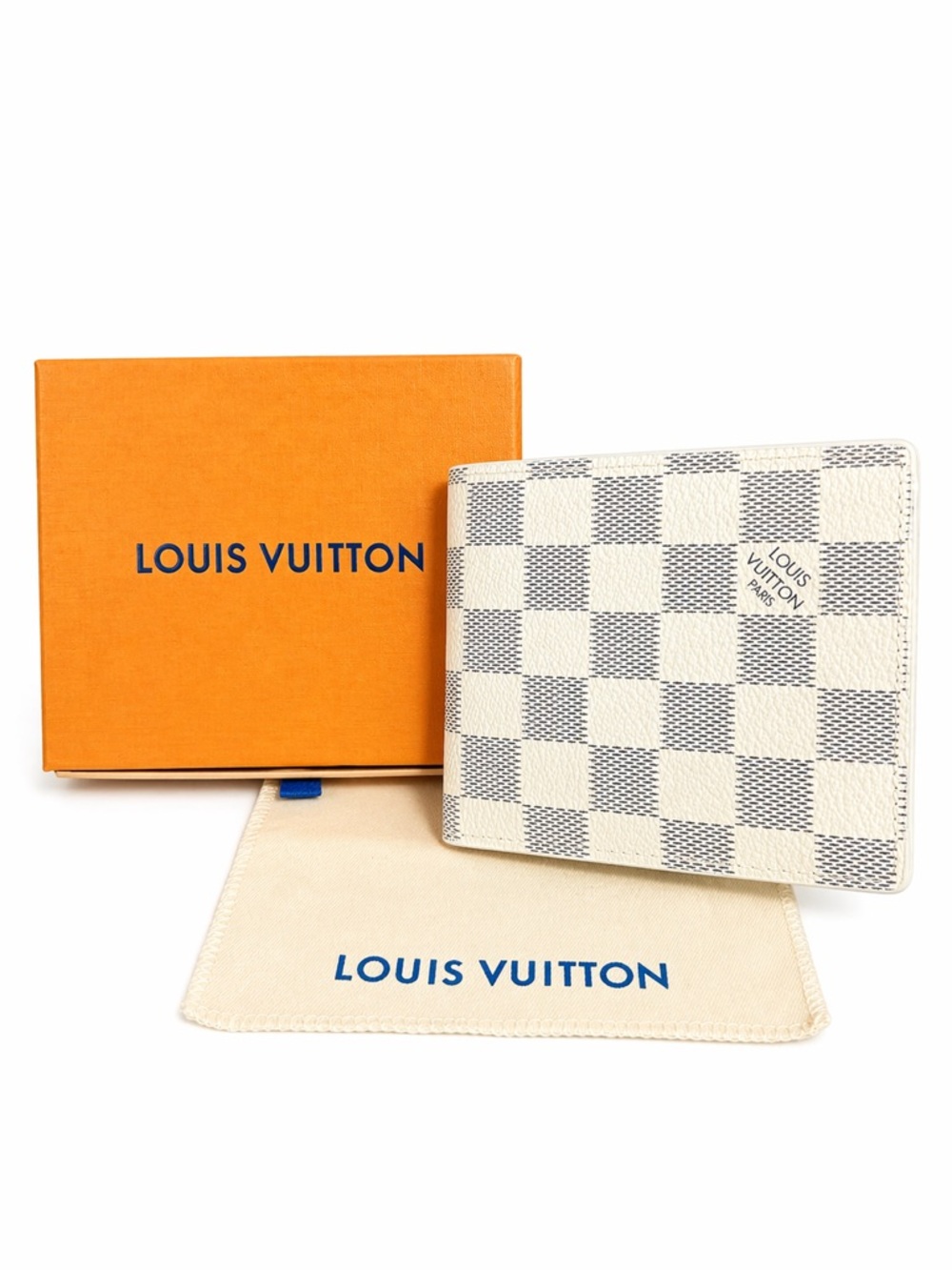 Louis Vuitton Damier Azur Canvas Bi-Fold Wallet - Cream/Gray